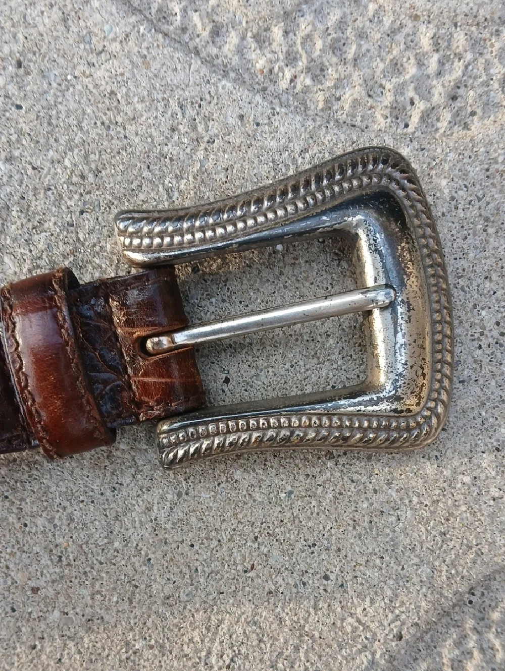 Fossil Leather Belt Womens Sz M Silver Buckle Brown Leather Sz M  28